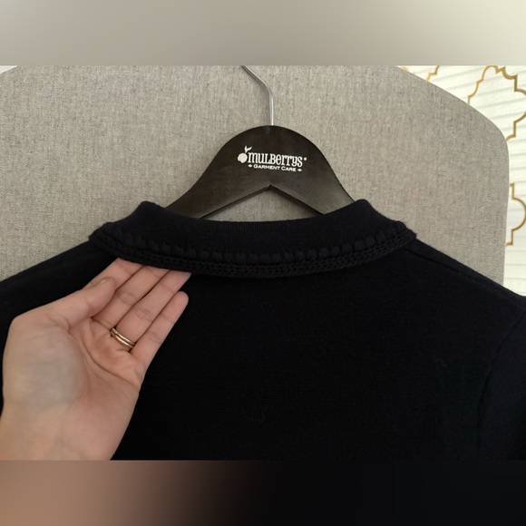 Sezane Betty Cardigan In Navy Crochet Sz XS - Picture 11 of 15